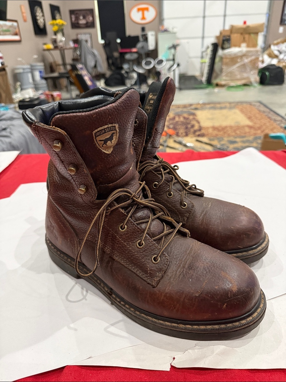 Irish Setter Men's Dark Brown Leather Lace-Up Work Boots
